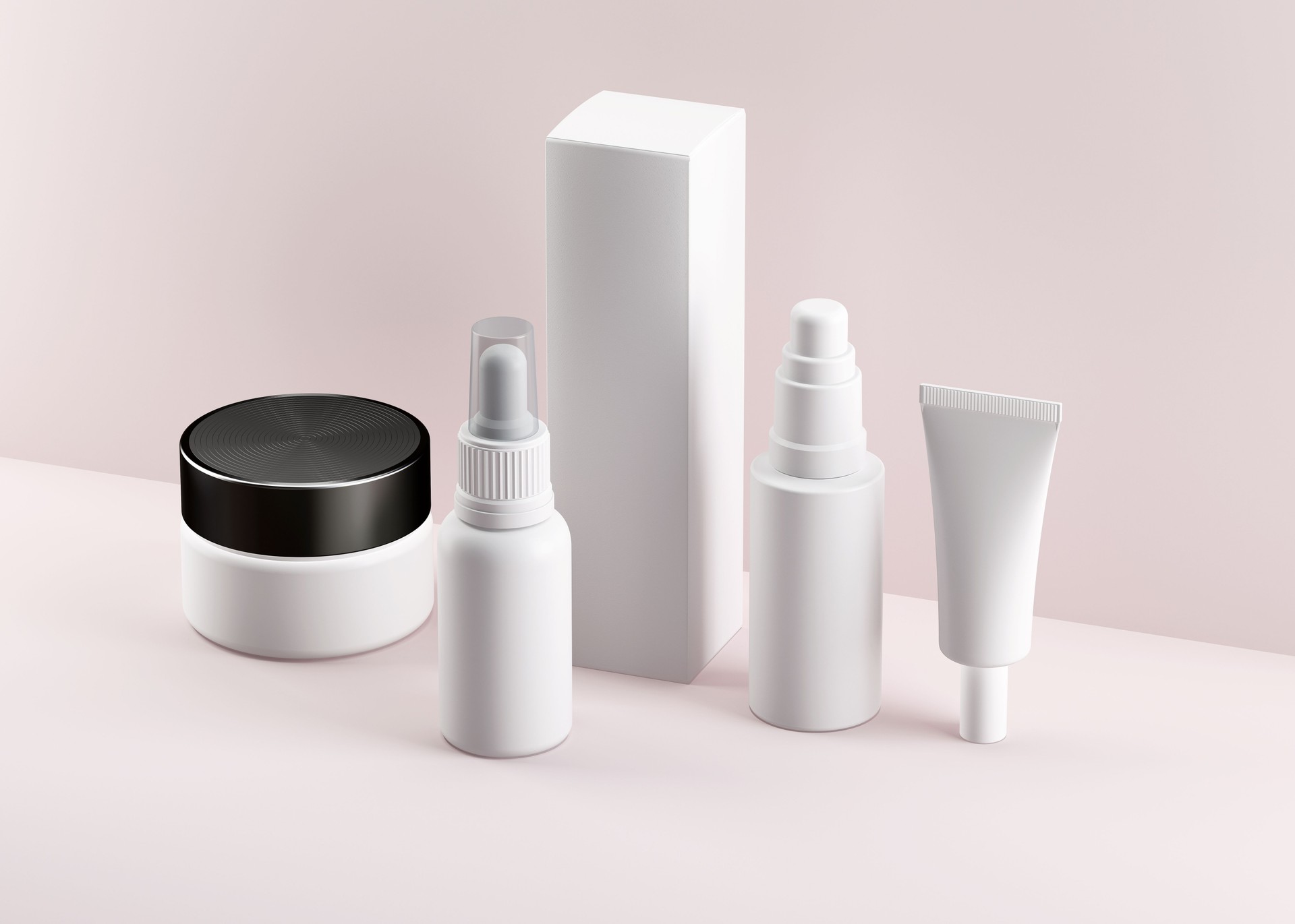 Beauty cosmetics product packages mockup